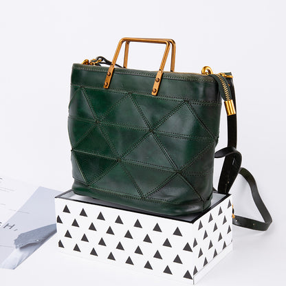 Geometric Stitched Commuter Handbag