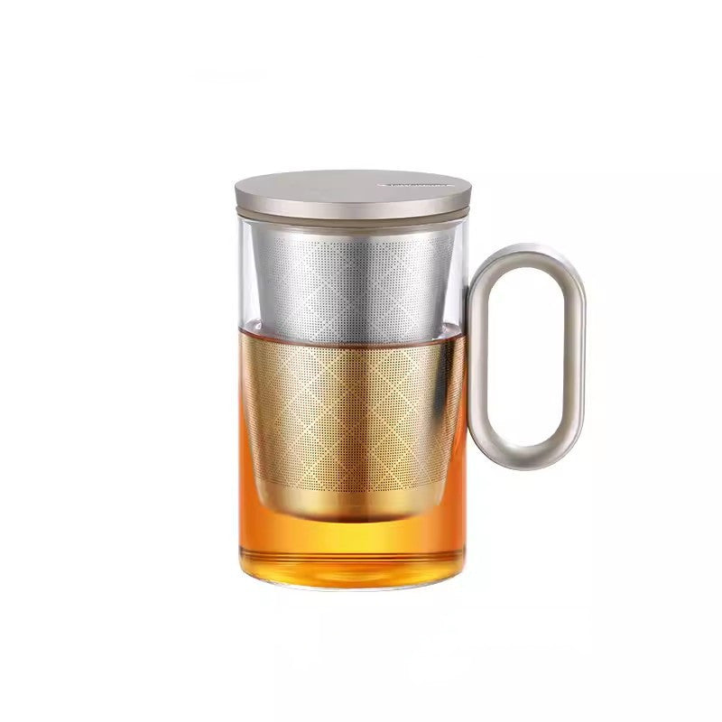 Stainless Steel Filter Glass Tea Cup