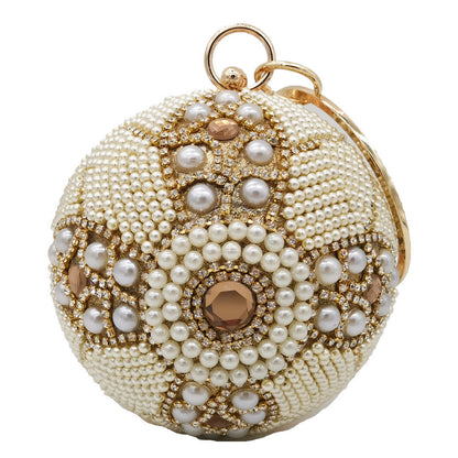 Round Pearl And Diamond Handbag