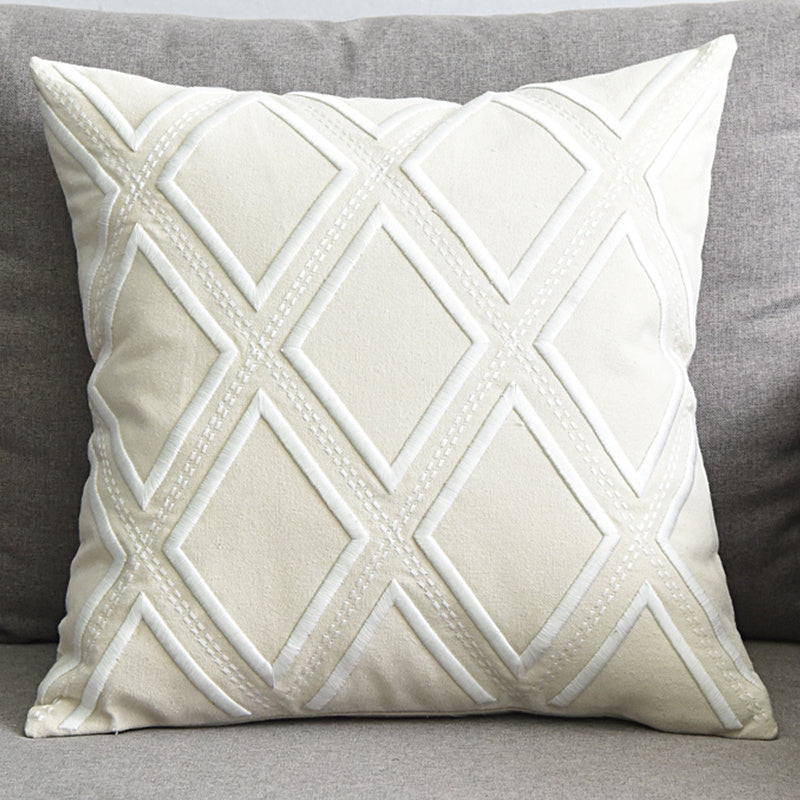 Geometric Embroidered Cushion Cover