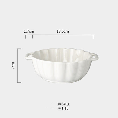 Binaural Salad Ceramic Bowl