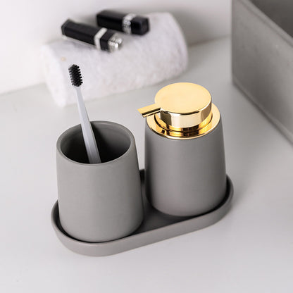 Bathroom Dispenser Bottle and Holder Set