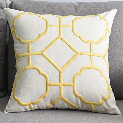 Geometric Embroidered Cushion Cover