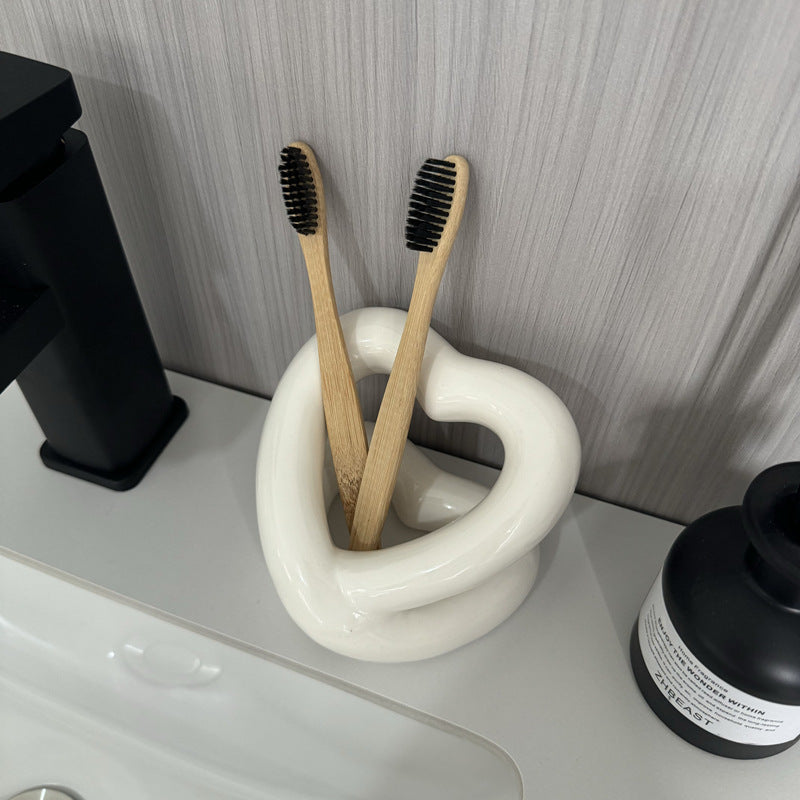 Ceramic Abstract Toothbrush Holder