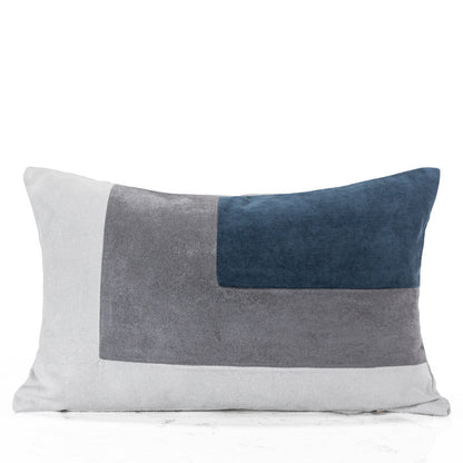 Blue and Grey Patchwork Cushion Cover