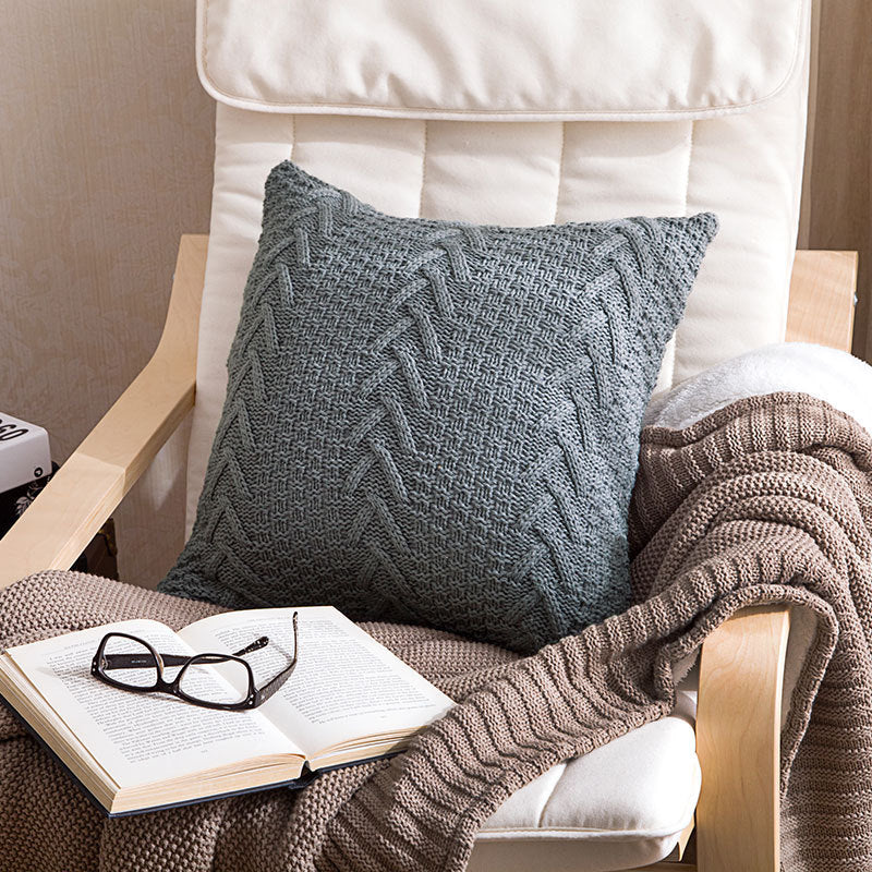 Thick Wool Knitted Cushion Cover