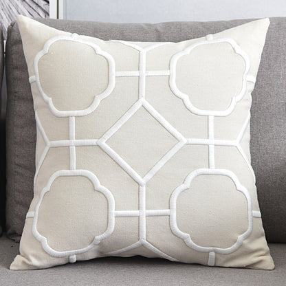 Geometric Embroidered Cushion Cover