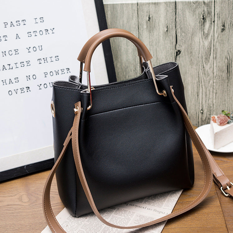 Sleek Colour Block Bucket Bag