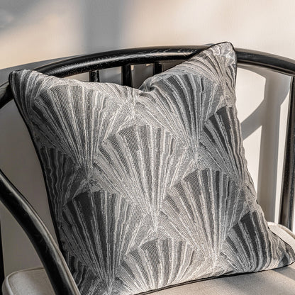 Dark Grey Jacquard Cushion