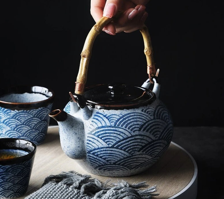 Sea Wave Ceramic Teapot