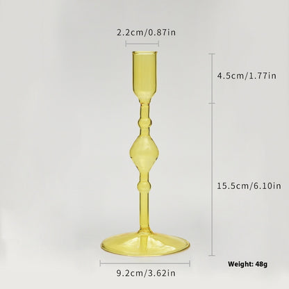 French Coloured Glass Retro Candlestick