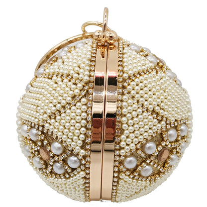 Round Pearl And Diamond Handbag