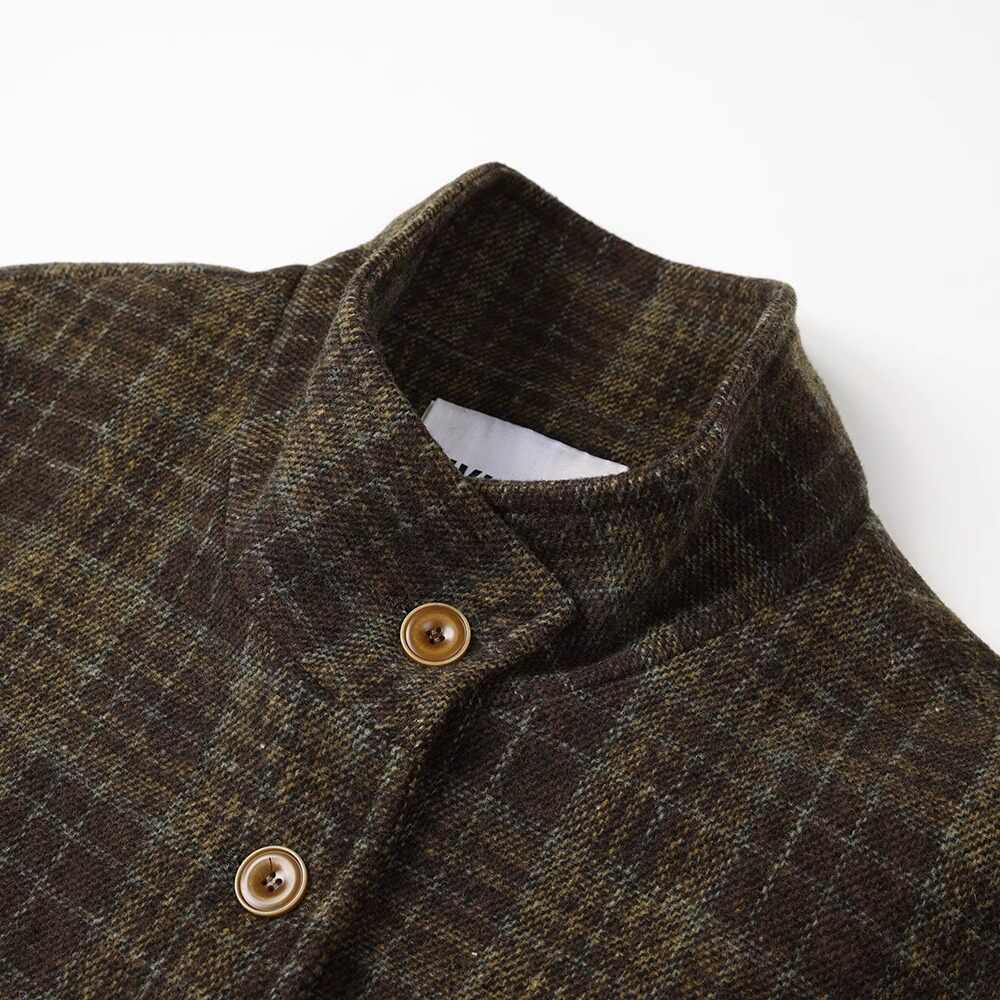 Retro Checked Woollen Coat