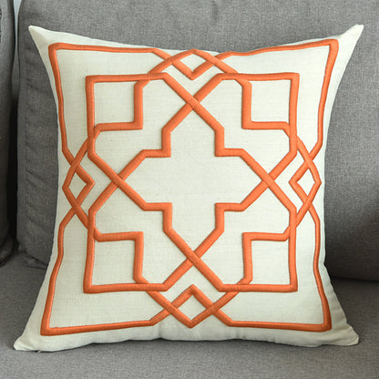 Geometric Embroidered Cushion Cover