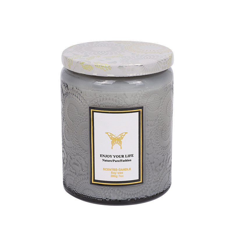 Embossed Glass Fragrance Candle