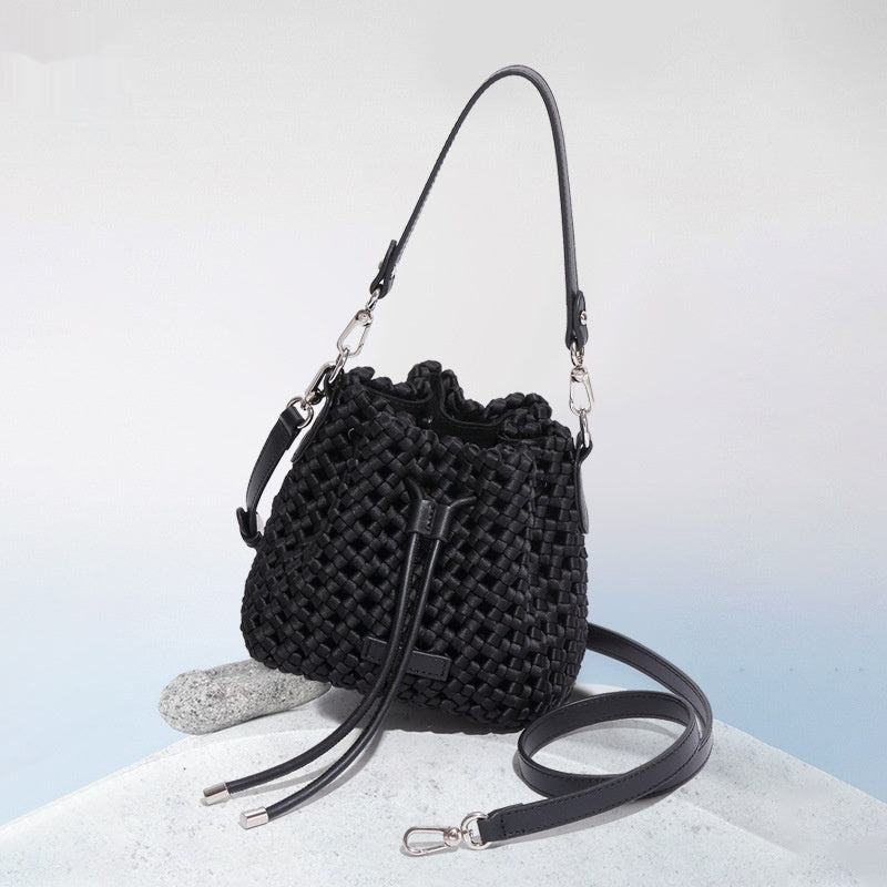 Vogue Knot Woven Bucket Bag