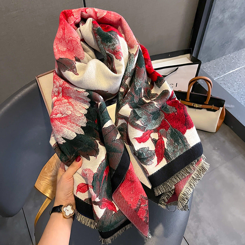 Retro Bliss Floral Scarf