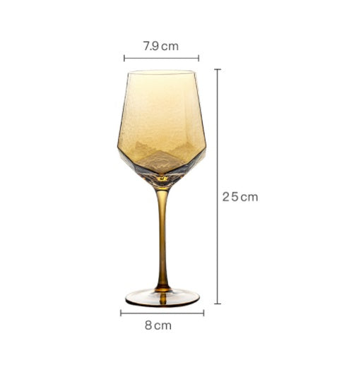 Gold Amber Champagne Goblet Glass