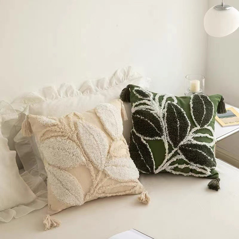 Leaf Home Tufted Cushion Cover