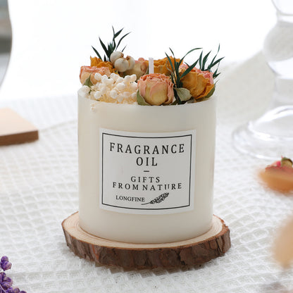 Flower Décor Romantic Candle