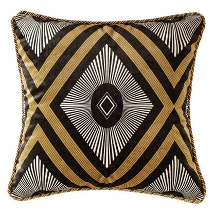 Gold and Black Print Cushion Cover