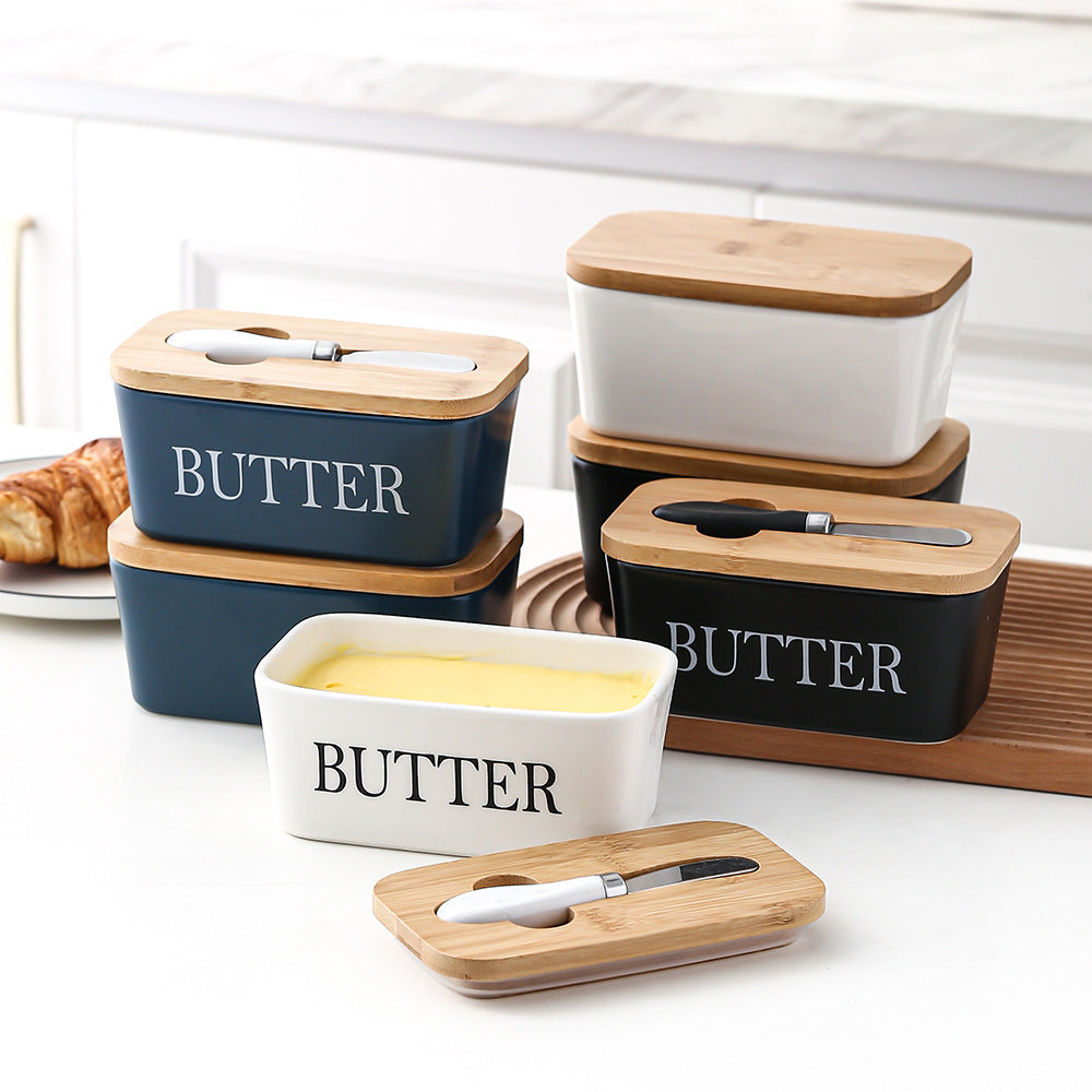 Bamboo Cover Butter Box