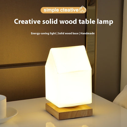 Nordic Solid Wood USB Table Lamp