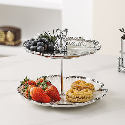 Multi-Layer Silver Hammered Fruit Display