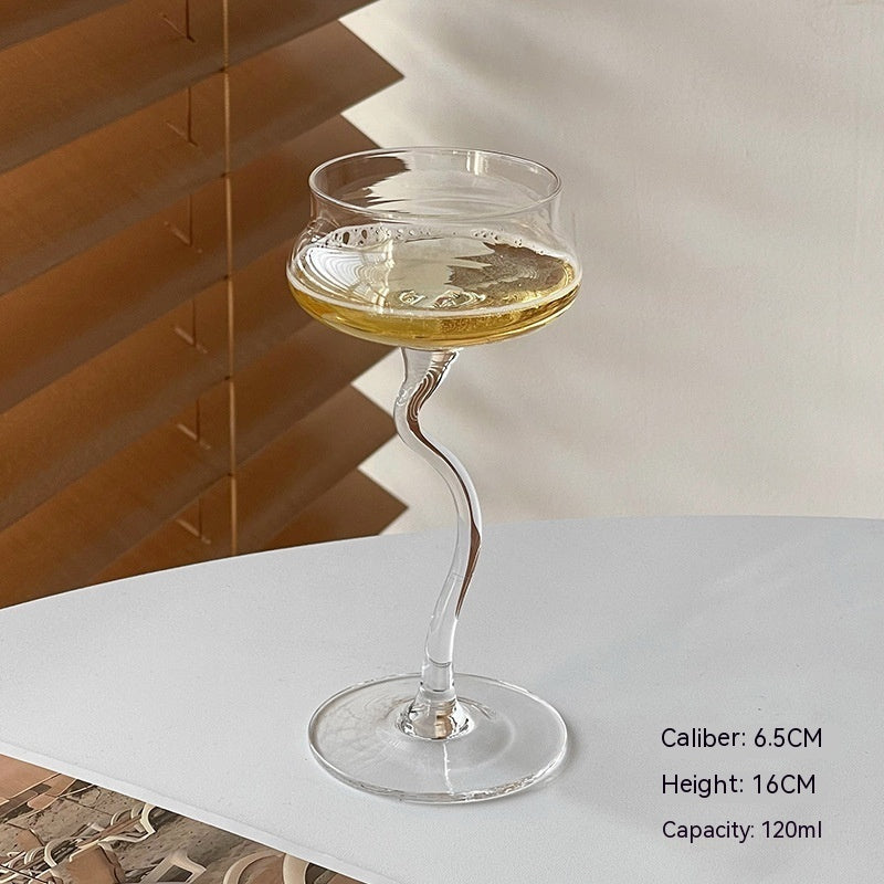 Curved Cocktail Goblet Glass