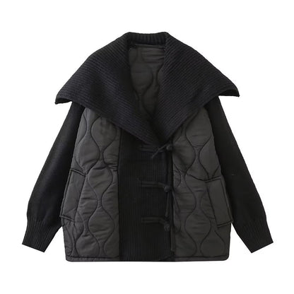 Guard Patchwork Knit Coat