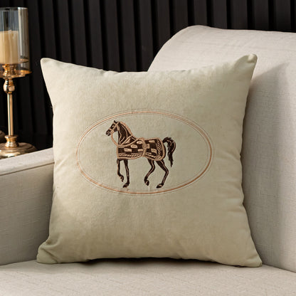 Hand Embroidered Horse Cushion Cover