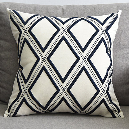 Geometric Embroidered Cushion Cover