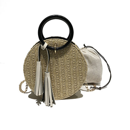 Round Grass Shoulder Bag