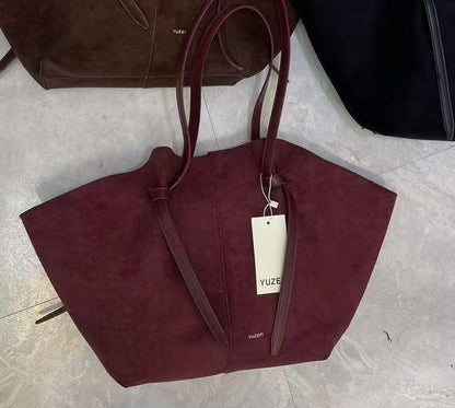 Suede All Day Carry Tote Bag