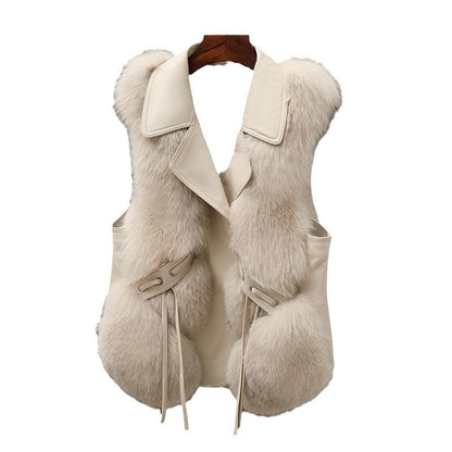 Fur Patchwork Elegant Gilet Jacket