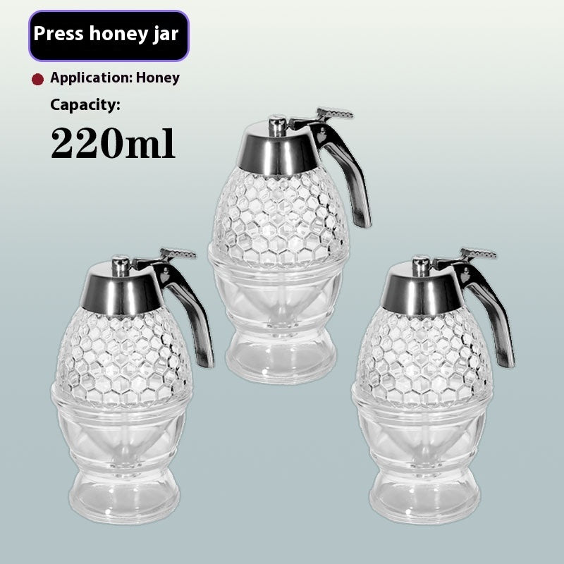 Glass Honey Press Bottle