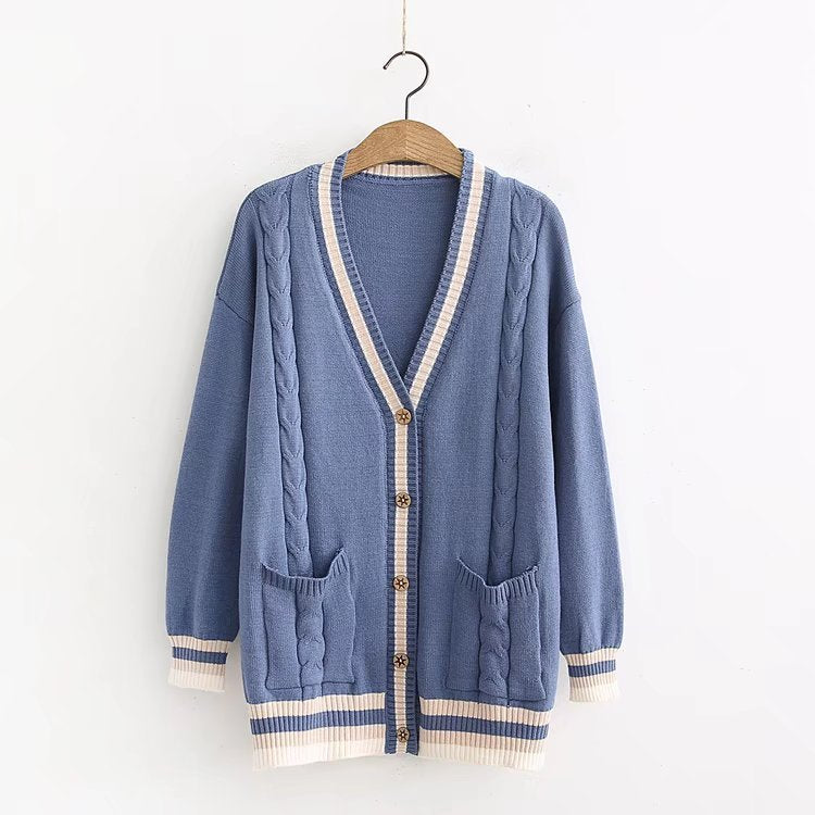 Embroidered Balloon Sleeve Cardigan