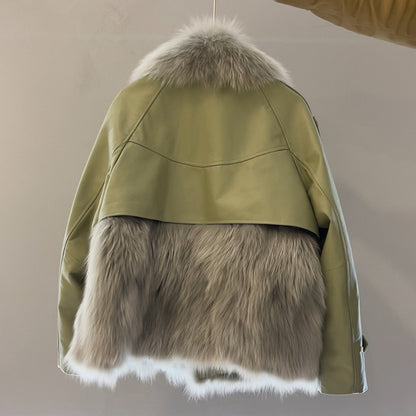 Personality Fur Stitch Coat