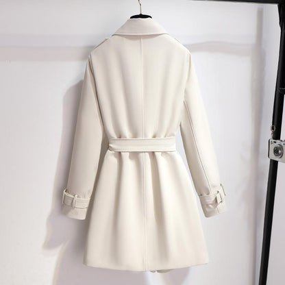 Spring And Autumn New Temperament Waist-controlled Mid-length Trench Coat