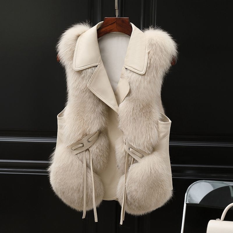 Fur Patchwork Elegant Gilet Jacket