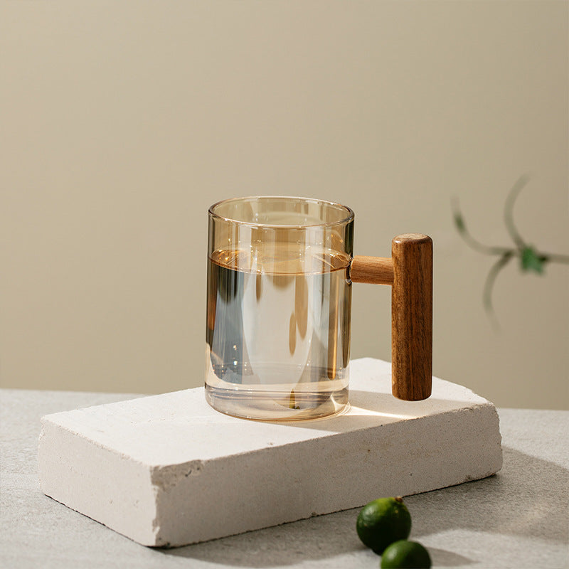 Wooden Handle Tea Infuser Glass