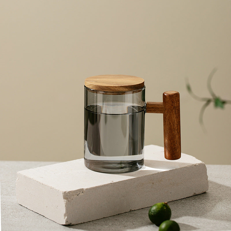 Wooden Handle Tea Infuser Glass