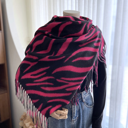 Zebra Tassel Scarf