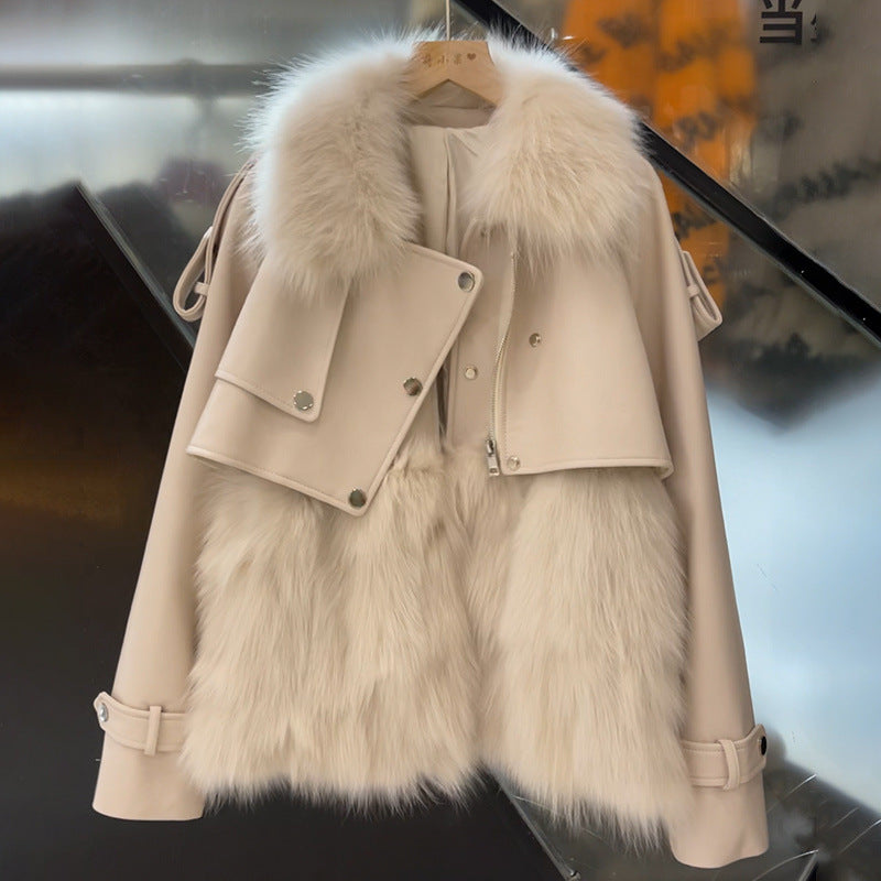 Personality Fur Stitch Coat