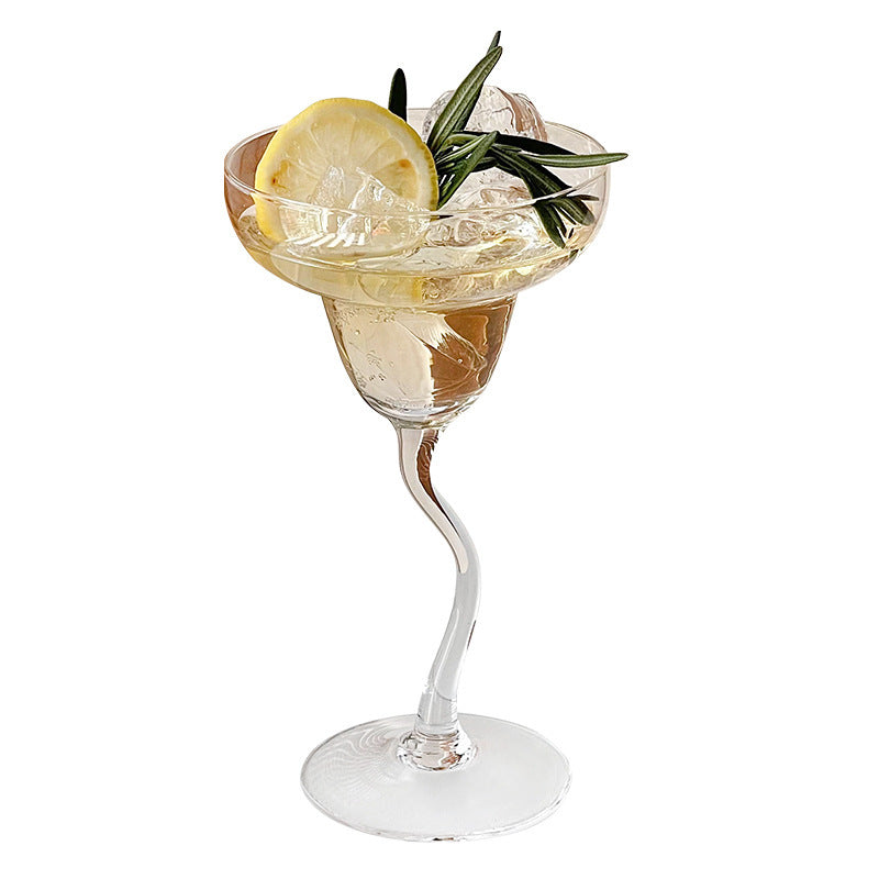 Curved Cocktail Goblet Glass