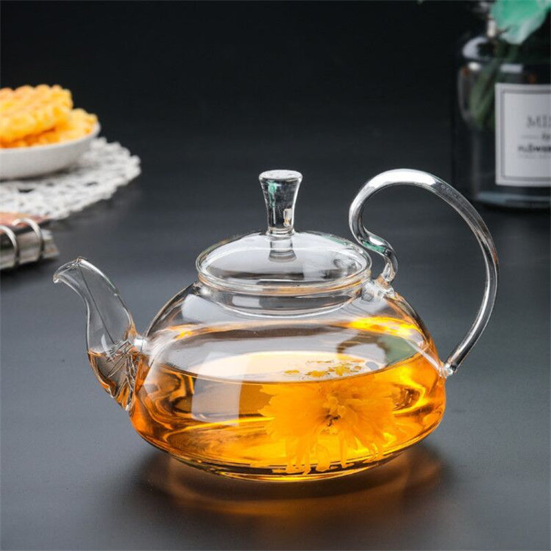 Leaf Luxe Heat Resistant Glass Teapot