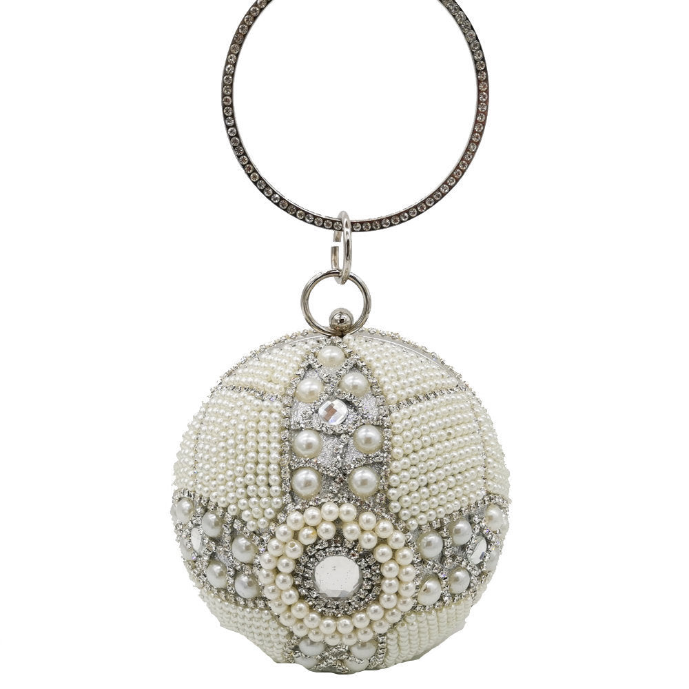 Round Pearl And Diamond Handbag