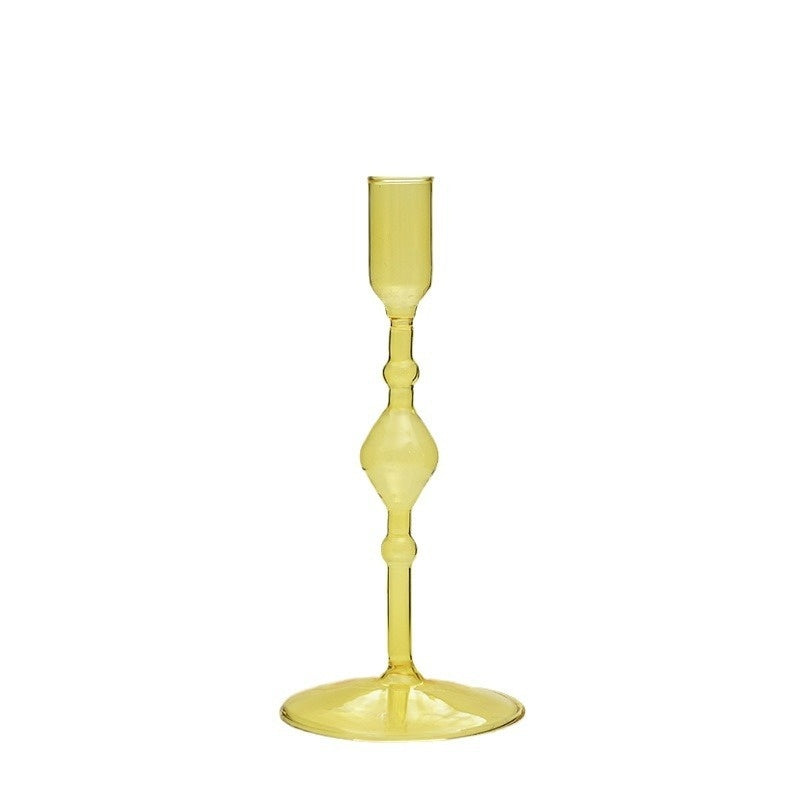 French Coloured Glass Retro Candlestick