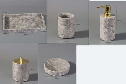 Marble Bathroom Dispenser Set