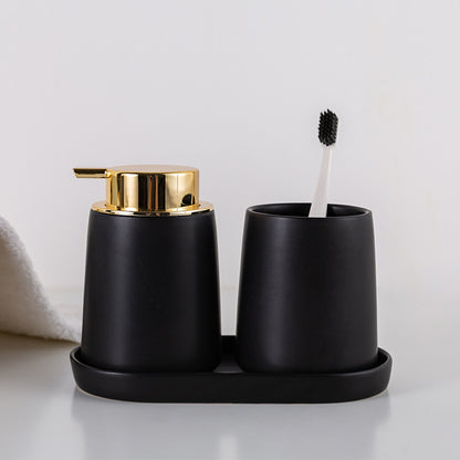 Bathroom Dispenser Bottle and Holder Set